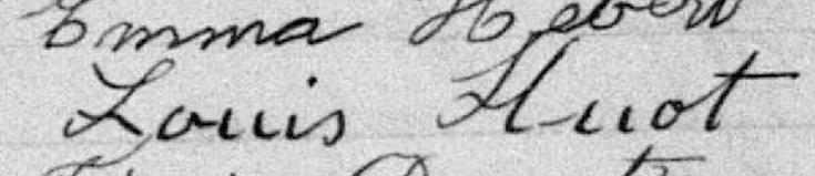 Signature de Louis Huot: 30 juin 1899 Signature de Louis Huot: 30 juin 1899