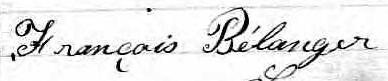 Signature de François Bélanger: 6 novembre 1871 Signature de François Bélanger: 6 novembre 1871
