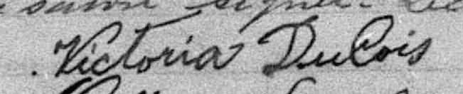 Signature de Victoria Dubois: 21 novembre 1898 Signature de Victoria Dubois: 21 novembre 1898
