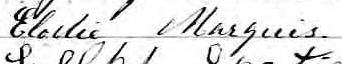 Signature de Elodie Marquis: 28 juillet 1874 Signature de Elodie Marquis: 28 juillet 1874