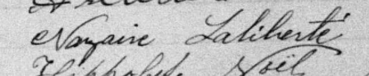 Signature de Nazaire Laliberté: 11 mars 1896 Signature de Nazaire Laliberté: 11 mars 1896
