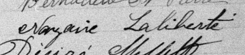 Signature de Nazaire Laliberté: 26 octobre 1896 Signature de Nazaire Laliberté: 26 octobre 1896