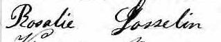 Signature de Rosalie Gosselin: 9 juillet 1872 Signature de Rosalie Gosselin: 9 juillet 1872