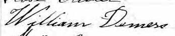 Signature de William Demers: 21 juillet 1872 Signature de William Demers: 21 juillet 1872