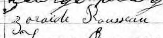 Signature de Zoraïde Rousseau: 12 octobre 1873 Signature de Zoraïde Rousseau: 12 octobre 1873