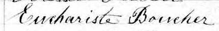 Signature de Euchariste Boucher: 18 février 1873 Signature de Euchariste Boucher: 18 février 1873