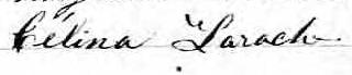 Signature de Célina Laroche: 22 juillet 1873 Signature de Célina Laroche: 22 juillet 1873