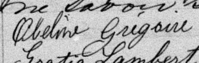 Signature de Obéline Grégoire: 12 mai 1889 Signature de Obéline Grégoire: 12 mai 1889