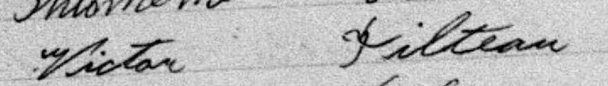 Signature de Victor Filteau: 18 octobre 1880 Signature de Victor Filteau: 18 octobre 1880