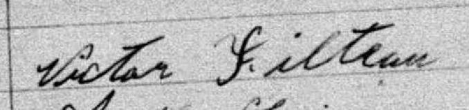 Signature de Victor Filteau: 22 août 1881 Signature de Victor Filteau: 22 août 1881