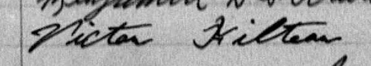 Signature de Victor Filteau: 28 janvier 1892 Signature de Victor Filteau: 28 janvier 1892