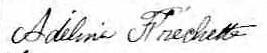 Signature de Adéline Fréchette: 12 janvier 1875 Signature de Adéline Fréchette: 12 janvier 1875