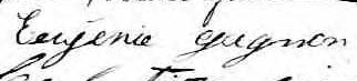 Signature de Eugénie Gagnon: 16 mai 1875 Signature de Eugénie Gagnon: 16 mai 1875
