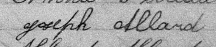 Signature de Joseph Allard: 5 avril 1898 Signature de Joseph Allard: 5 avril 1898