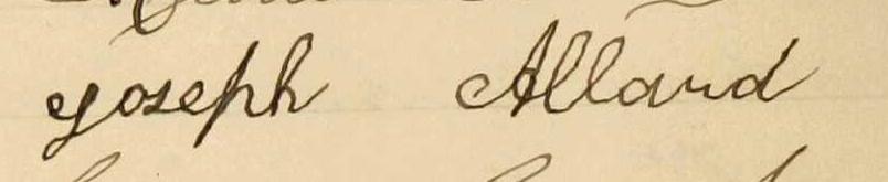 Signature de Joseph Allard: 15 juillet 1901 Signature de Joseph Allard: 15 juillet 1901
