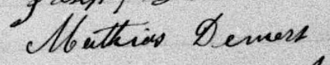 Signature de Mathias Demers: 19 novembre 1877 Signature de Mathias Demers: 19 novembre 1877
