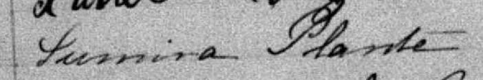 Signature de Lumina Plante: 11 novembre 1883 Signature de Lumina Plante: 11 novembre 1883