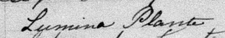 Signature de Lumina Plante: 5 juin 1898 Signature de Lumina Plante: 5 juin 1898