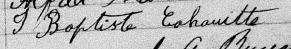 Signature de J Baptiste Cahauitte: 14 juillet 1879 Signature de J Baptiste Cahauitte: 14 juillet 1879