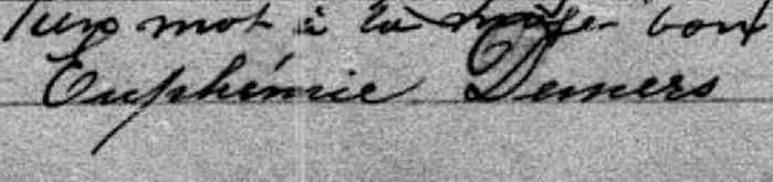 Signature de Euphémie Demers: 24 juillet 1878 Signature de Euphémie Demers: 24 juillet 1878