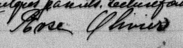 Signature de Rose Olivier: 18 janvier 1892 Signature de Rose Olivier: 18 janvier 1892