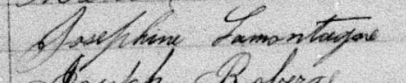 Signature de Josephine Lamontagne: 17 août 1880 Signature de Josephine Lamontagne: 17 août 1880