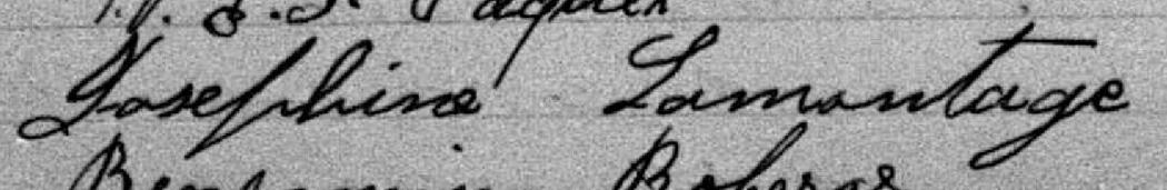 Signature de Josephine Lamontage: 12 septembre 1893 Signature de Josephine Lamontage: 12 septembre 1893