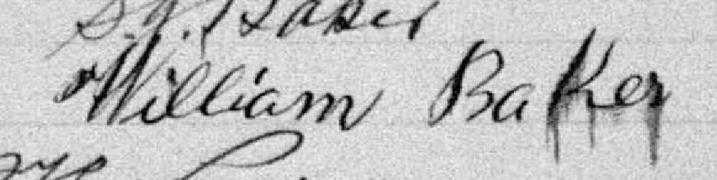 Signature de William Baker: 24 septembre 1895 Signature de William Baker: 24 septembre 1895
