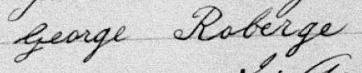 Signature de George Roberge: 4 avril 1881 Signature de George Roberge: 4 avril 1881