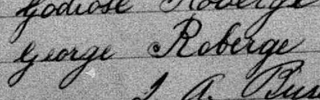 Signature de George Roberge: 24 septembre 1881 Signature de George Roberge: 24 septembre 1881