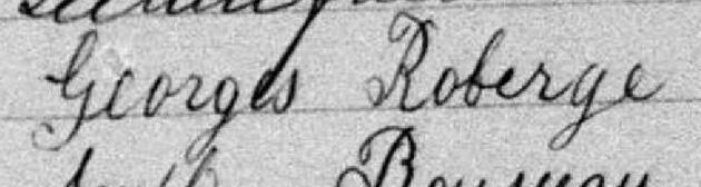 Signature de George Roberge: 11 décembre 1881 Signature de George Roberge: 11 décembre 1881