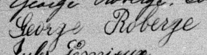 Signature de George Roberge: 20 juin 1882 Signature de George Roberge: 20 juin 1882