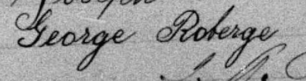 Signature de George Roberge: 20 septembre 1882 Signature de George Roberge: 20 septembre 1882