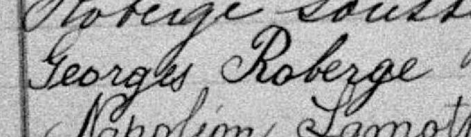 Signature de George Roberge: 14 octobre 1882 Signature de George Roberge: 14 octobre 1882