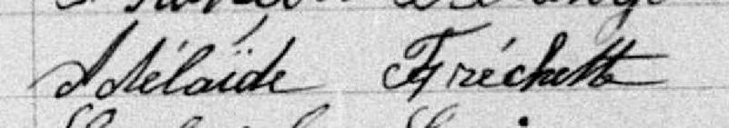 Signature de Adélaïde Fréchette: 2 août 1881 Signature de Adélaïde Fréchette: 2 août 1881