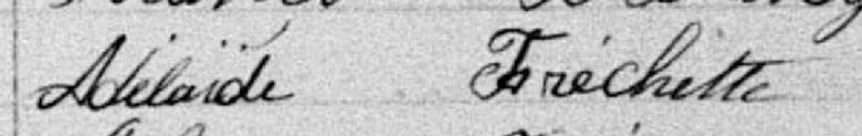 Signature de Adélaïde Fréchette: 12 février 1884 Signature de Adélaïde Fréchette: 12 février 1884
