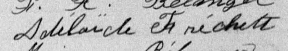 Signature de Adélaïde Fréchett: 8 janvier 1894 Signature de Adélaïde Fréchett: 8 janvier 1894