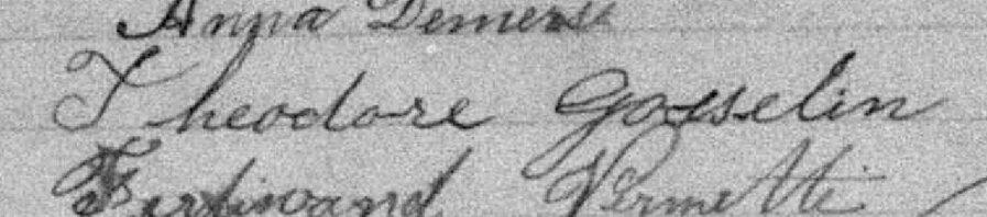 Signature de Theodore Gosselin: 14 mars 1899 Signature de Theodore Gosselin: 14 mars 1899