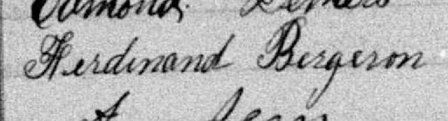 Signature de Ferdinand Bergeron: 4 septembre 1882 Signature de Ferdinand Bergeron: 4 septembre 1882