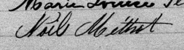 Signature de Noël Méthot: 22 septembre 1890 Signature de Noël Méthot: 22 septembre 1890