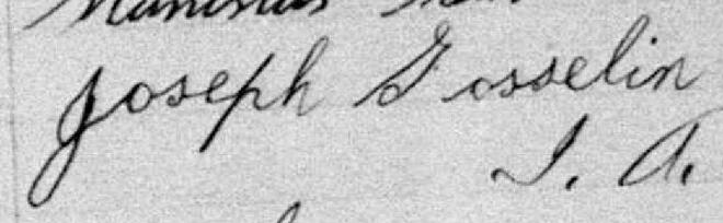 Signature de Joseph Gosselin: 17 juin 1883 Signature de Joseph Gosselin: 17 juin 1883