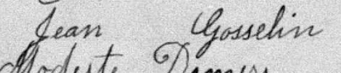 Signature de Jean Gosselin: 5 mars 1900 Signature de Jean Gosselin: 5 mars 1900