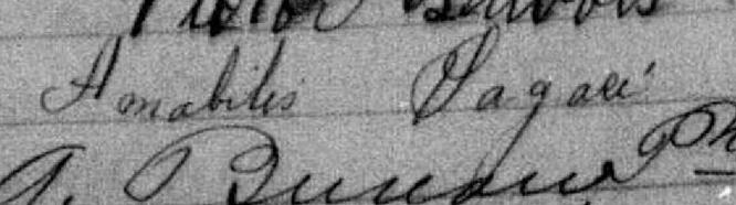 Signature de Amabilis Lagacé: 9 août 1886 Signature de Amabilis Lagacé: 9 août 1886