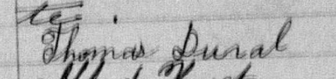 Signature de Thomas Duval: 29 octobre 1886 Signature de Thomas Duval: 29 octobre 1886