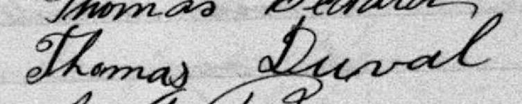 Signature de Thomas Duval: 4 mai 1887 Signature de Thomas Duval: 4 mai 1887