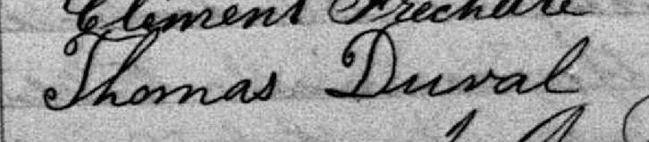 Signature de Thomas Duval: 27 juin 1887 Signature de Thomas Duval: 27 juin 1887
