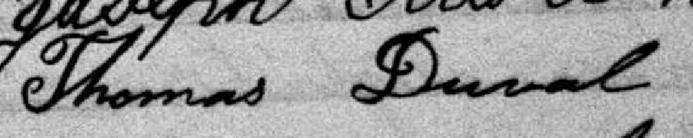 Signature de Thomas Duval: 11 septembre 1887 Signature de Thomas Duval: 11 septembre 1887