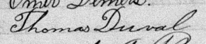 Signature de Thomas Duval: 28 septembre 1887 Signature de Thomas Duval: 28 septembre 1887