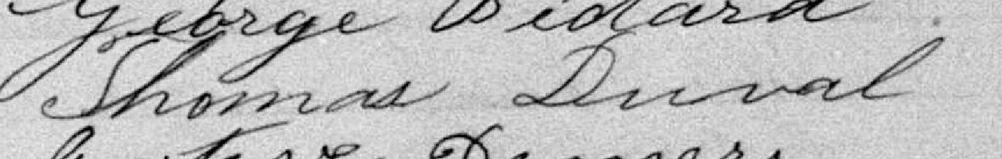 Signature de Thomas Duval: 7 août 1888 Signature de Thomas Duval: 7 août 1888