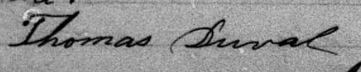 Signature de Thomas Duval: 4 avril 1889 Signature de Thomas Duval: 4 avril 1889
